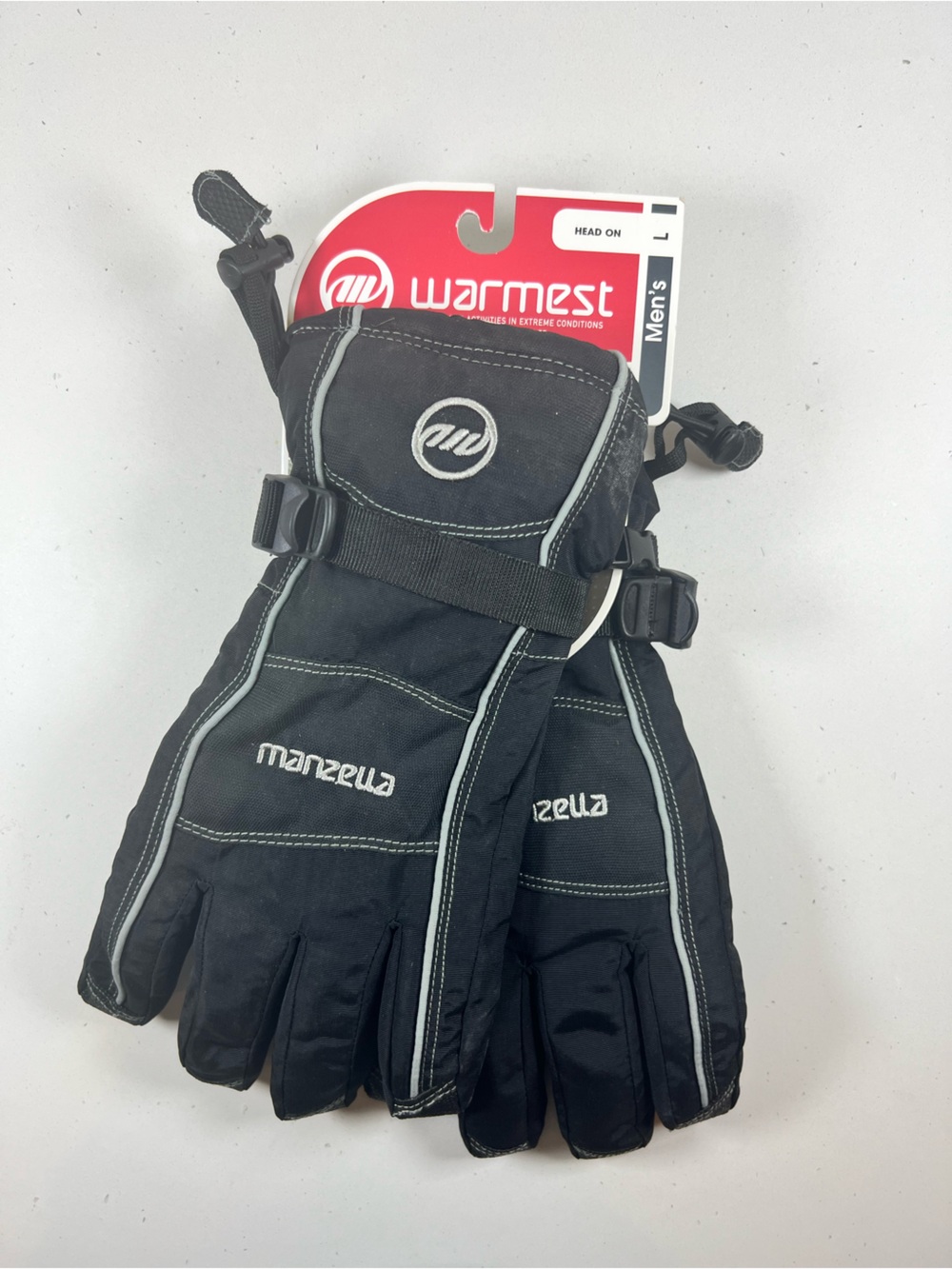 Manzella Men’s Waterproof Winter Gloves Large Black HydroBlok 250g Insulated